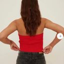 NA-KD Heart Shaped Knitted Tube Top Red NWT Photo 1