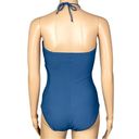 Gottex  “Classic Golden Touch Teal Bandeau Strapless One-Piece”. Size 10. NWT Photo 5