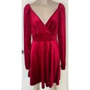 Ruby Red Velvet Surplice Skater Dress Photo 2