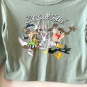 Looney Tunes  Characters Graphic Light Green Crop Top Photo 3