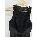 Cynthia Rowley  Black Floral Lace Rear Zip Fit and Flare Mini Dress Womens Size 4 Photo 3