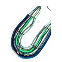 Vintage Blue  and Green Multi Strand Necklace, Teal Bead Six Strand Necklace Photo 4