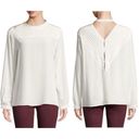 J Brand  Chrystal Pleated Silk Cream Off White Blouse Size Small Photo 1