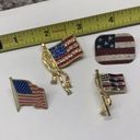 Lot Of 4 Costume Brooch Pins Red White & Blue American Patriotic, Flags Etc Photo 7