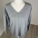 FAVLUX  Grey V-Neck Pullover Sweater Size Large Photo 1