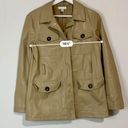 Topshop  Women’s Long Sleeve Faux Leather Jacket Tan Size 4 FLAW Photo 7