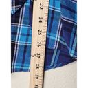 Woolrich  Blue Flannel Shirt Long Roll Tab Sleeve Button up Pocket Womens Size XL Photo 7