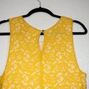 Maeve x Anthropologie Lemon Yellow Vera Lace A-Line Dress Size Medium Photo 9