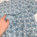 The Loft NWT Blue Floral Medium Petite Open V-Back Top Photo 4