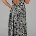 Oleg Cassini  Black Paisley Printed Long Dress Photo 1