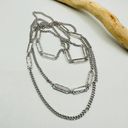 Monet Vintage  Silver Tone CHAIN Link Extra Long BAR Necklace 57 in Photo 1