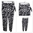 Petal UP! 28 Inch  Black White Slit Pant Scribble Women Size 4 New $128 Rayon Photo 1