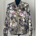 Say What? Green bomber jacket with flowers Photo 0