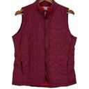 Duluth Trading‎ Co Vest Womens Medium Maroon Agiloft Quilted Full Zip Pockets M Red Photo 0