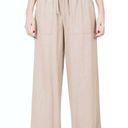 Zenana Outfitters NWT  High Waist Linen Paper Bag Wide Leg Pants Khaki Pockets XL Photo 0