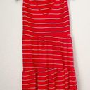 See You Monday  Striped Tiered Knit Red White Dress Medium Photo 0
