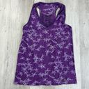 Diesel  Purple Floral Sleeveless Open Racer Back Shimmer Lined Tank Top Photo 1