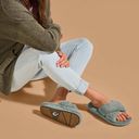 Olukai  Women's Hila Heu Shearling Slipper Muted Green Size 6 Comfort Slip On New Photo 1