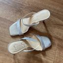 Jessica Simpson NWOT  Omana Silver Rhinestone Strappy Open Toe Heels Mules Sz 9.5 Photo 6