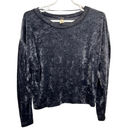 We The Free  People Milan Crushed Velvet Top Gray Size M Long Sleeve Loose Fit Photo 1