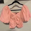 Versona Faux Corset Cropped Top With Bubble Sleeve Photo 1