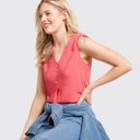 Draper James  Coral Sleeveless Top Photo 0