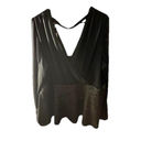 City Chic  Black and Silver Layered Peplum Glitter Blouse Women’s Size XL- NWT Photo 10