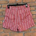 American Eagle  Women's Striped‎ Paperbag High Waisted Shorts Red White - Size 2 Photo 1