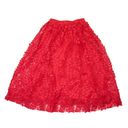 Sunday in Brooklyn NWT Anthropologie  Red Vine Dimensional Petal Midi Skirt M Photo 4