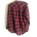 Kirra  Flannel Shirt Button Up Long Sleeve Collared Red Plaid Large Cotton Photo 4