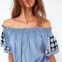 Ulla Johnson Jonas Dress Chambray Off Shoulder Denim Size 6 Scoop Neck Mini Photo 2