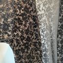 EXPRESS Black Floral Long Line Open Kimono With Sheer Floral Detail Size L Photo 3