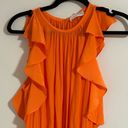 Ramy Brook  New York Paris sleeveless flutter drop waist orange dress Photo 2