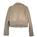 BCBGMAXAZRIA  Leather Double Zipper Jacket Cream/ Tan Size Large Photo 6