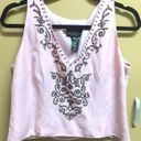 Petite Cropped Pink Tank Tan Size 10 Photo 0