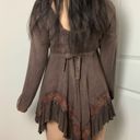 Sacred Threads  Boho Asymmetric Earthy Embroidered Dress Size Small - Medium Photo 2