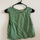 Abercrombie & Fitch Women’s  Green Linen-Blend High-Neck Sleeveless Top Photo 2