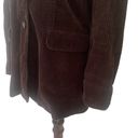 J.Jill  Corduroy Blazer Sz Med Grandpa Jacket Brown 100% Cotton Velour Trim Photo 8