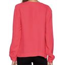 Kate Spade  Edison Ruffle Blouse Womens Size 14 Pink Long Sleeve Top Career Party Photo 2