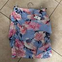 EXPRESS High Waisted Ruched Floral Mini Skirt  Photo 0