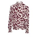 Isabel Marant  etoile Yoshi IKAT silk burgundy puff sleeve blouse top sz 36 Photo 2