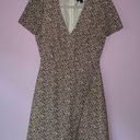 J.Crew  Mini Dress Size 0 Wrap Front A Line Pink Ditsy Floral Short Sleeve V Neck Photo 0