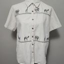 Cabin creek Vintage  Ecru Embroidered Safari Linen Blend Camp Shirt Size Large Photo 0