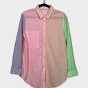 English Factory  Colorblock Button Up Shirt Size Medium Striped Colorful Tunic Photo 0