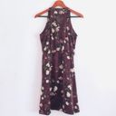 Converse  Dress XS Satin Ruffle Floral Print Plum Purple Photo 4