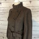 Tahari  Wool double breasted high neck Belted Coat in brown size 8 Photo 4