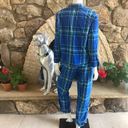 Lands'End  Blue Plaid Flannel 2 Piece Button Down Pajamas Women’s Size Medium Photo 4