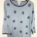 Cathy Daniels  Womens Swirl Sweater Shirt Blue Embroidered XL Photo 0