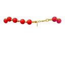 Monet  red and gold long beaded necklace vintage with gold clasp Photo 5