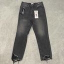 Simple Society  Jeans 9 Junior Black Straight Button Fly Ripped Raw Hem High Rise Photo 0